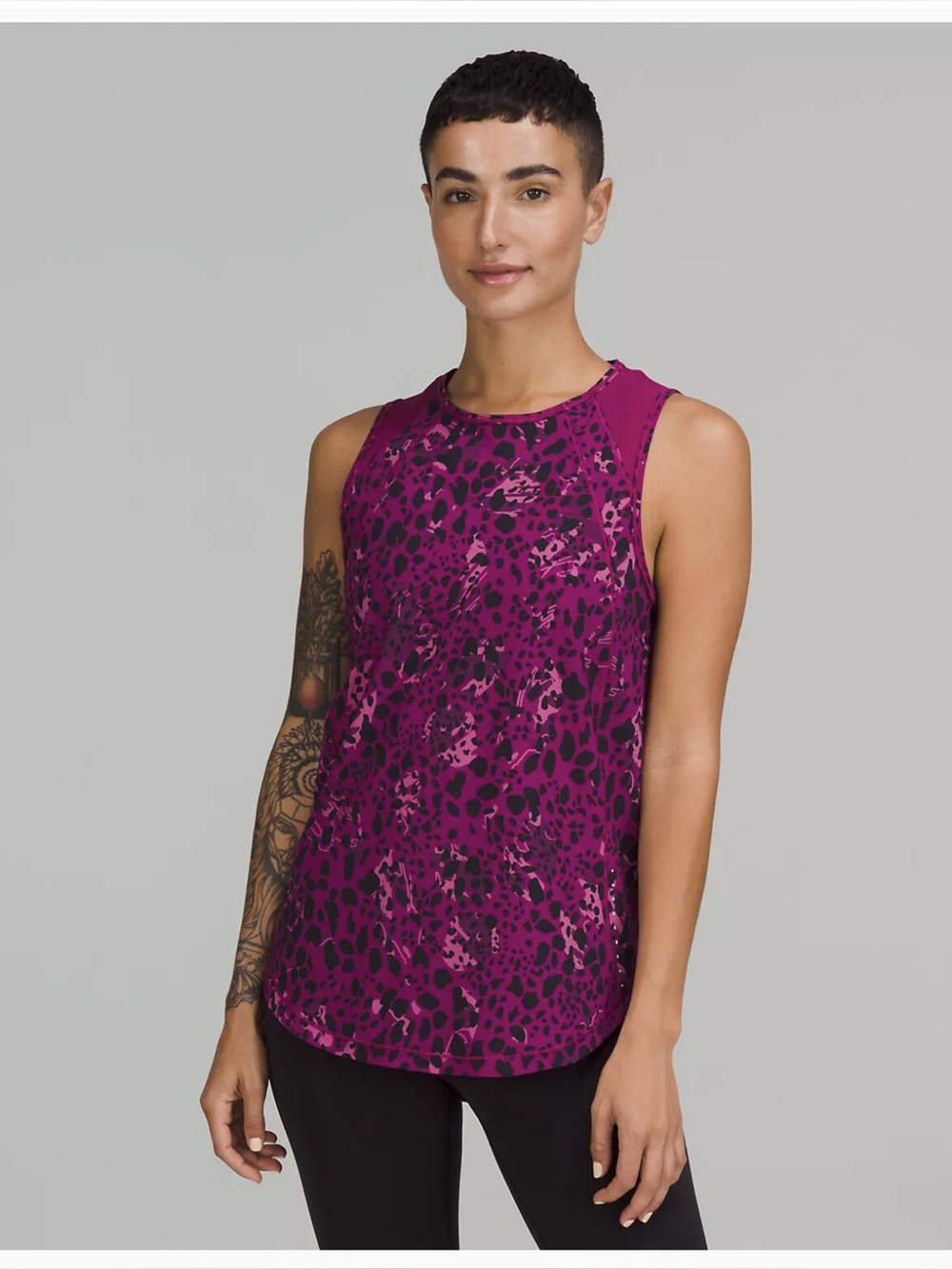 NWT LULULEMON Sculpt Tank Top Cheetah Camo Magenta Purple Black Animal Print 4